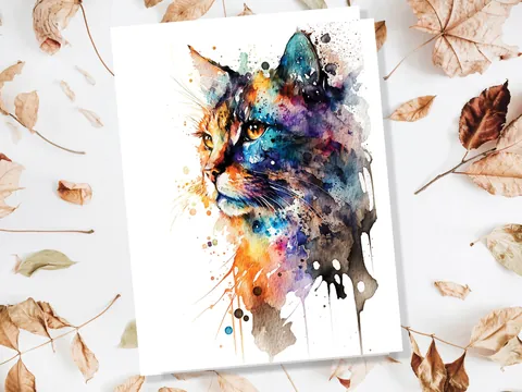 Abstract Cat Card - View 6