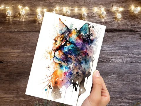 Abstract Cat Card
