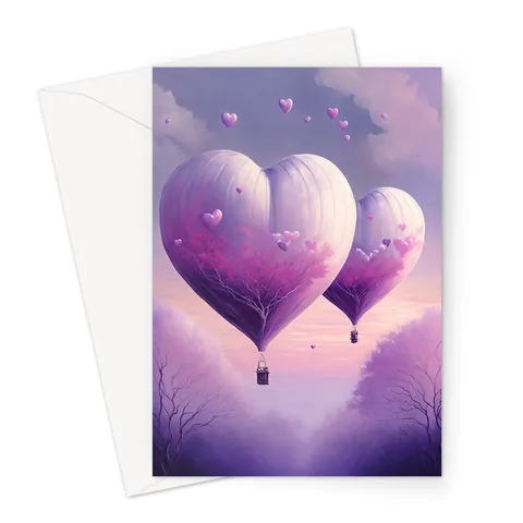 Heart Hot Air Balloon Anniversary Card - View 4