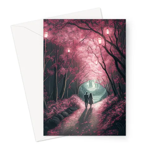 Pink Woodland Garden Anniversary Card - View 2
