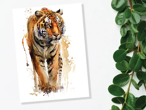 Watercolour Tiger Birthday Card - View 9