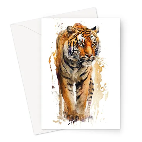 Watercolour Tiger Birthday Card - View 2