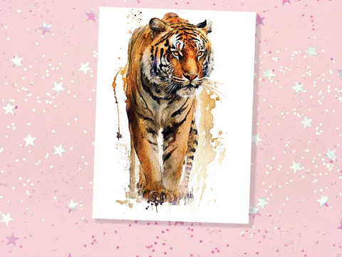 Watercolour Tiger Birthday Card - View 4