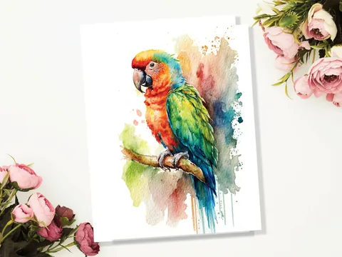 Tropical Parrot Card - View 4