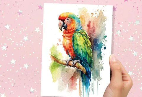 Tropical Parrot Card - View 5