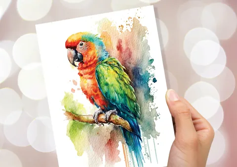 Tropical Parrot Card - View 8