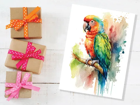 Tropical Parrot Card - View 6