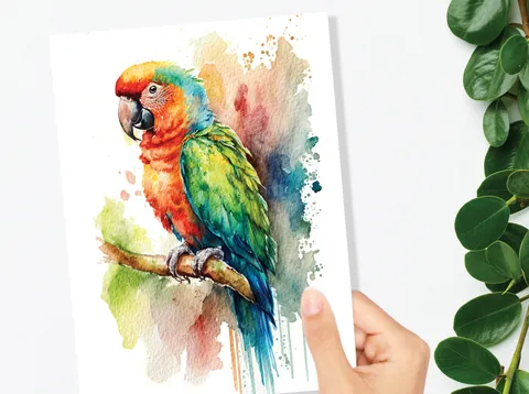 Tropical Parrot Card - View 10
