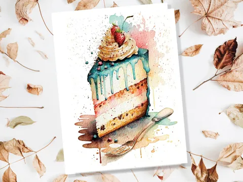 Happy Birthday Slice of Cake Card - View 4