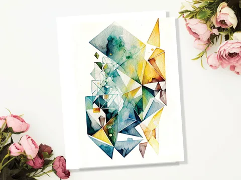 Modern Geometric Art Card - View 2