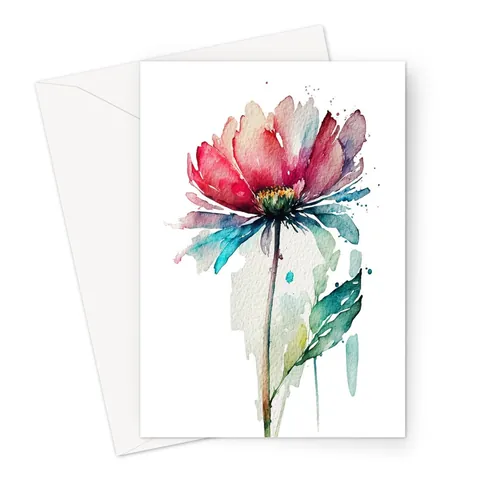 Simple Flower Greeting Card - View 3