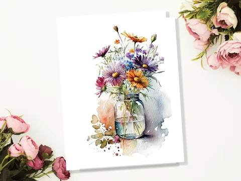 Floral Vase Painting Card - View 4