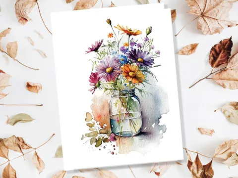 Floral Vase Painting Card - View 6