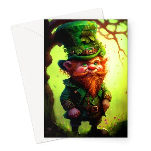 Whimsical Leprechaun Illustration Card - View 2