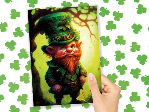Whimsical Leprechaun Illustration Card - View 10