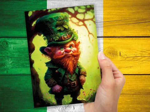 Whimsical Leprechaun Illustration Card - View 9