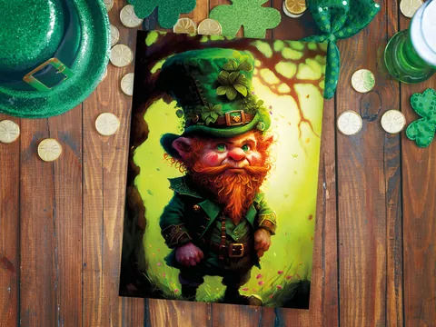 Whimsical Leprechaun Illustration Card - View 7