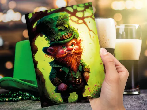 Whimsical Leprechaun Illustration Card - View 8