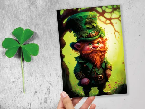 Whimsical Leprechaun Illustration Card - View 5