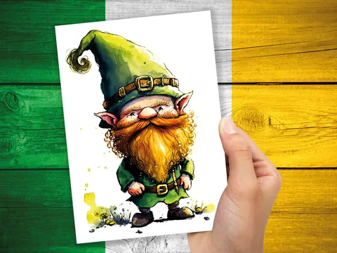 Ginger Beard Leprechaun Good Luck Card - View 9