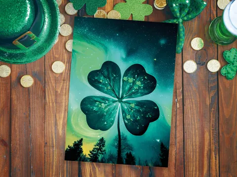 Lucky Four Leafed Clover Card - View 6