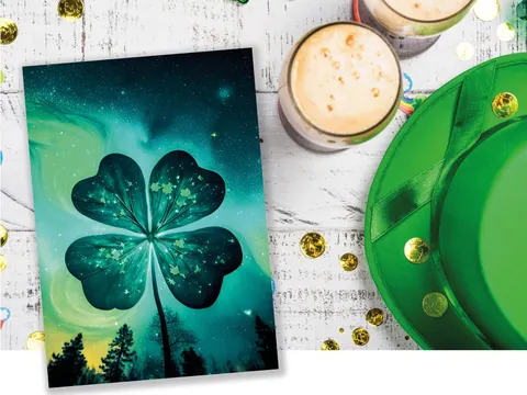 Lucky Four Leafed Clover Card - View 7