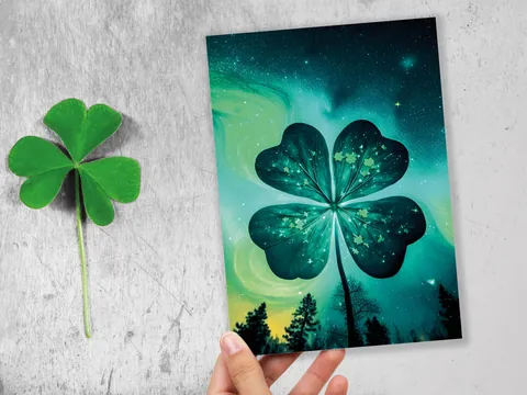 Lucky Four Leafed Clover Card - View 4