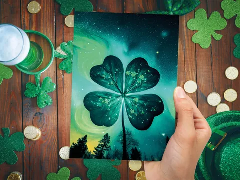 Lucky Four Leafed Clover Card - View 5