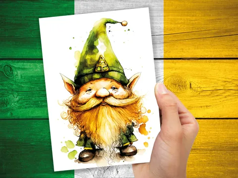 Cute Lucky Leprechaun Greeting Card Good Luck Happy St Patricks Day Irish Friend Ireland Themed Card Funny Celtic Gnome for Family & Friends - View 9
