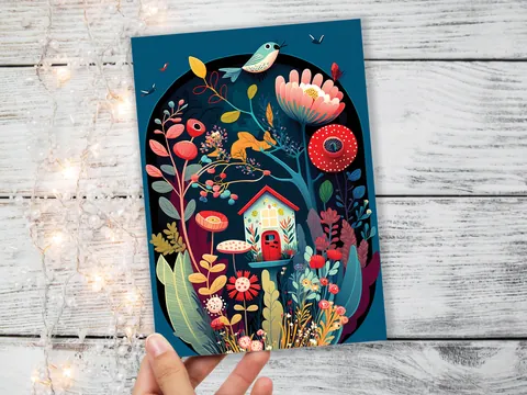 Moving House Card – Folk Art New Home - View 4