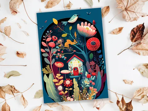 Moving House Card – Folk Art New Home - View 7