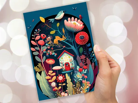 Moving House Card – Folk Art New Home - View 8