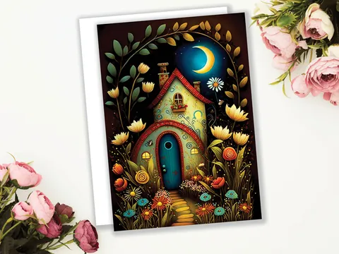 Whimsical Fairy Garden Card