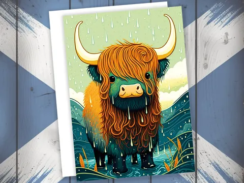 Highland Cow Card – Scottish Weather