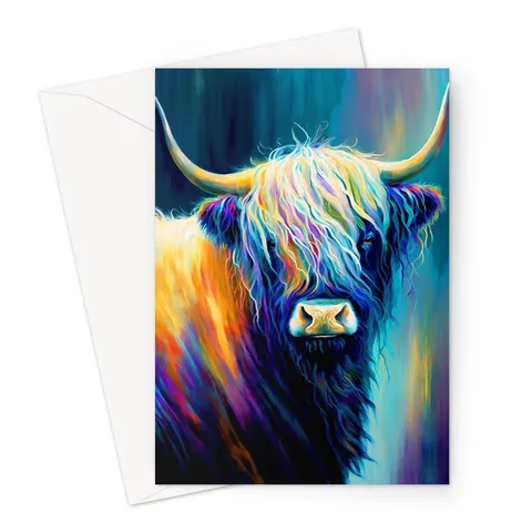 Pastel Highland Cow Greeting Card - View 2