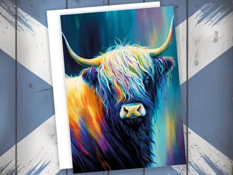 Pastel Highland Cow Greeting Card - View 6