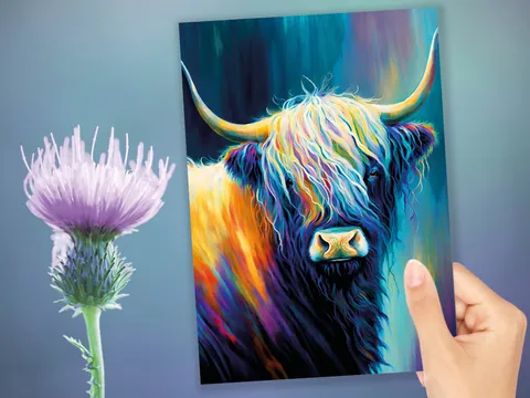Pastel Highland Cow Greeting Card - View 10