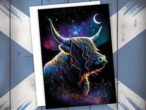 Whimsical Highland Cow Birthday Card - View 6