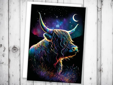 Whimsical Highland Cow Birthday Card - View 7