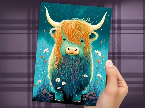 Cute Highland Cow Birthday Card - View 5