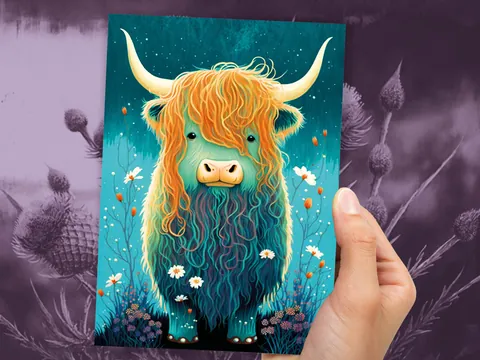 Cute Highland Cow Birthday Card - View 9
