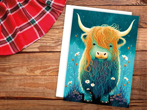 Cute Highland Cow Birthday Card - View 6