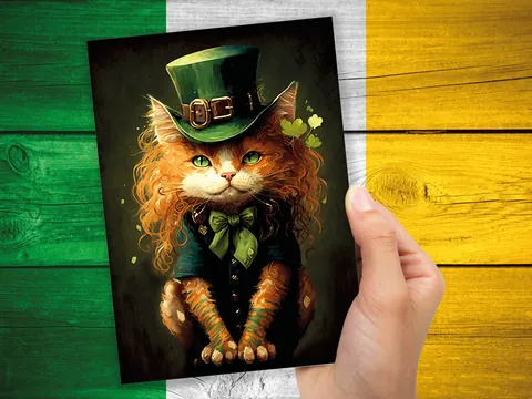 Cute Irish Cat Card - View 4