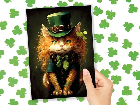 Cute Irish Cat Card - View 6