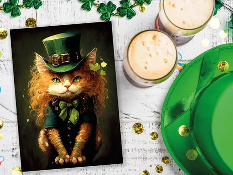 Cute Irish Cat Card