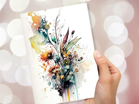 Watercolour Wildflower Birthday Card - View 8
