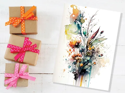 Watercolour Wildflower Birthday Card - View 6