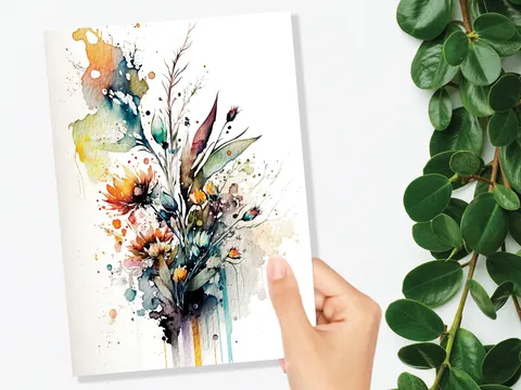 Watercolour Wildflower Birthday Card
