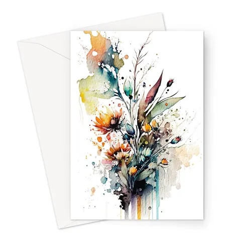Watercolour Wildflower Birthday Card - View 2