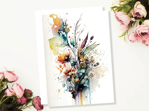 Watercolour Wildflower Birthday Card - View 3